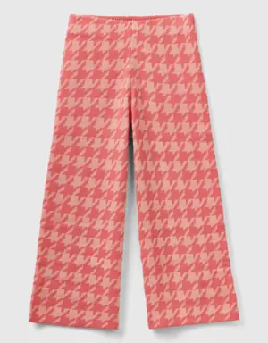 knit houndstooth trousers