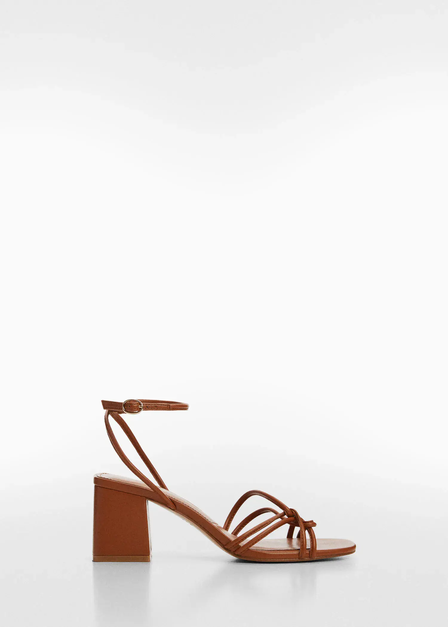 Mango Metallic strappy heeled sandal. 1