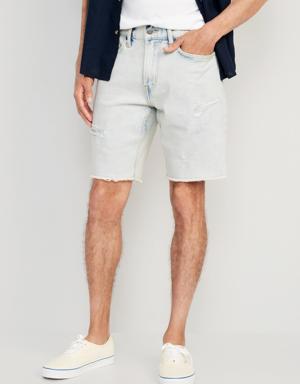 Slim Built-In Flex Cut-Off Jean Shorts for Men -- 9.5-inch inseam blue