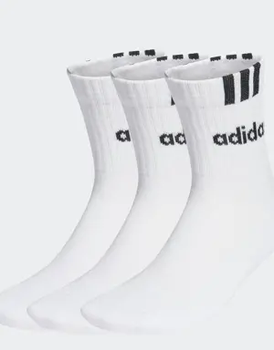 3-Stripes Linear Half-Crew Cushioned Socks 3 Pairs