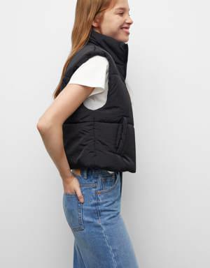 Textured quilted vest