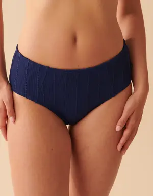 TEXTURED Mid Waist Bikini Bottom