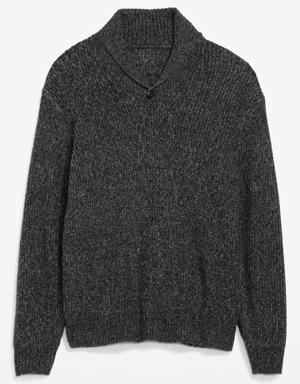 Textured-Knit Shawl-Collar Sweater for Men black