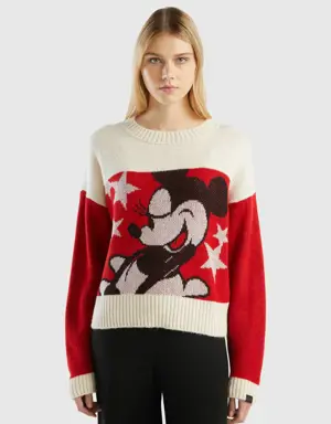 minnie mouse color block sweater