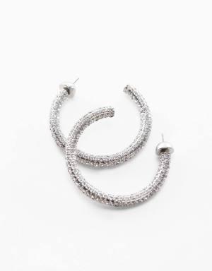 Faceted crystal hoop earrings
