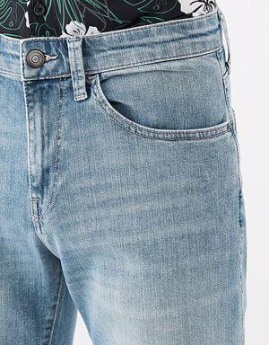 Nicholas Açık Puslu Mavi Premium Jean Şort