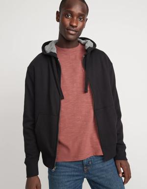Oversized Thermal-Lined Zip Hoodie for Men black
