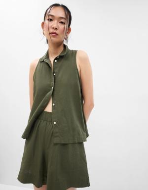 Gap Linen-Blend Shirt green