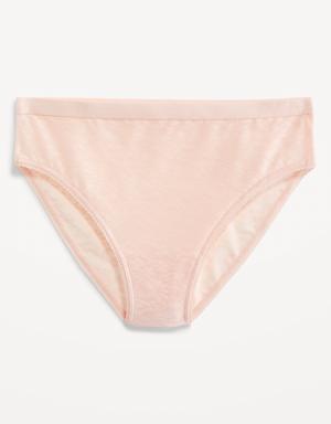 High-Waisted Mesh Bikini Underwear for Women pink