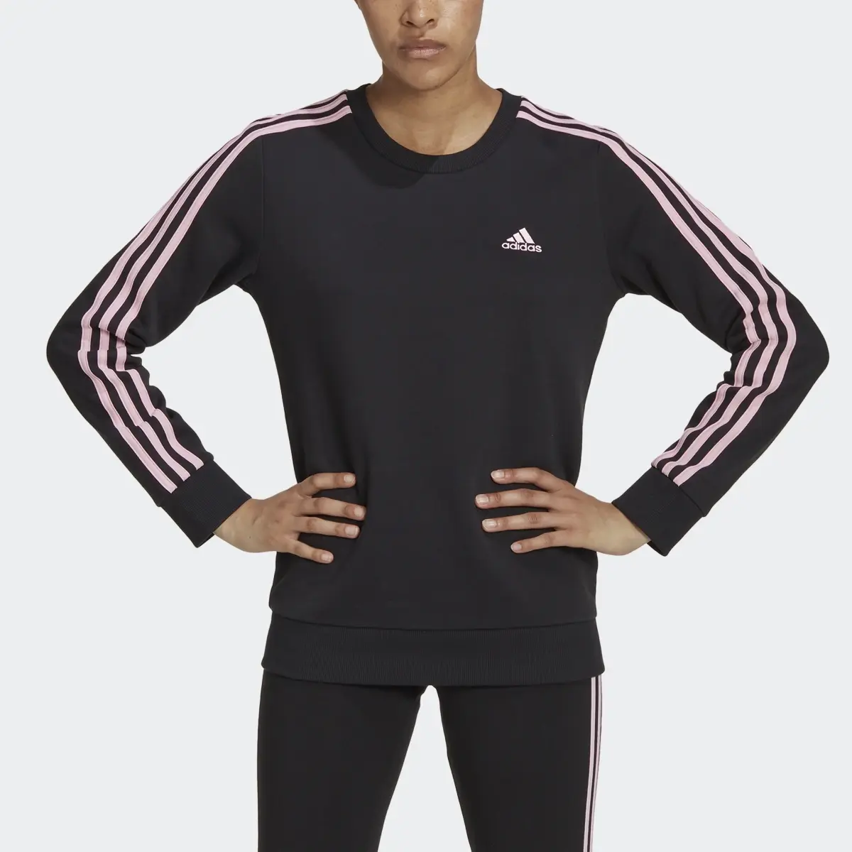 Adidas Essentials 3-Stripes Fleece Sweatshirt. 1