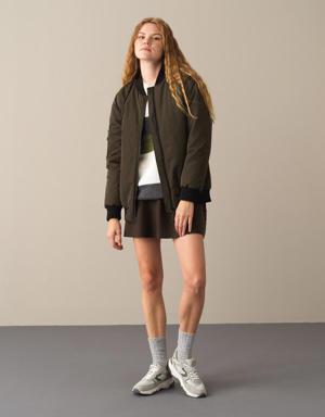 Fermuarlı Oversize Bomber Ceket