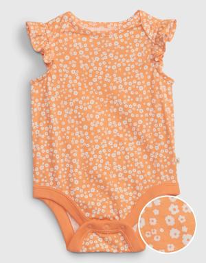 Baby 100% Organic Cotton Mix and Match Flutter Graphic Bodysuit orange