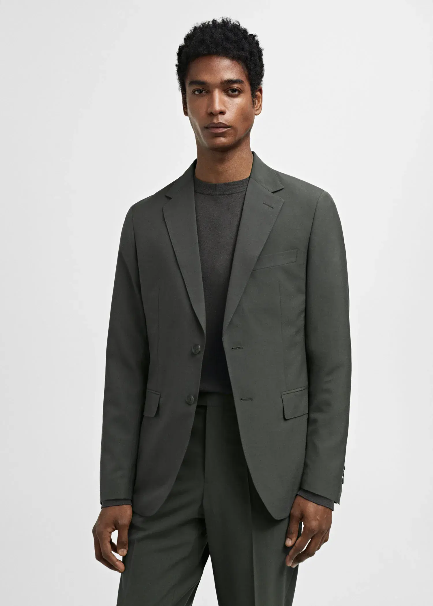 Mango Slim-fit wool suit jacket. 1