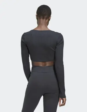 Adidas Camiseta manga larga Studio Lounge Ribbed Cropped. 3 Adidas Camiseta manga larga Studio Lounge Ribbed Cropped. 3