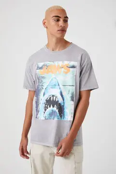 Forever 21 Forever 21 JAWS Graphic Tee Heather Grey/Multi. 2