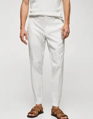 Slim-fit cotton pants