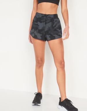 Old Navy Mid-Rise StretchTech Run Shorts for Women -- 3-inch inseam gray