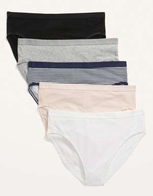 High-Waisted Supima® Cotton Bikini Underwear 5-Pack for Women pink