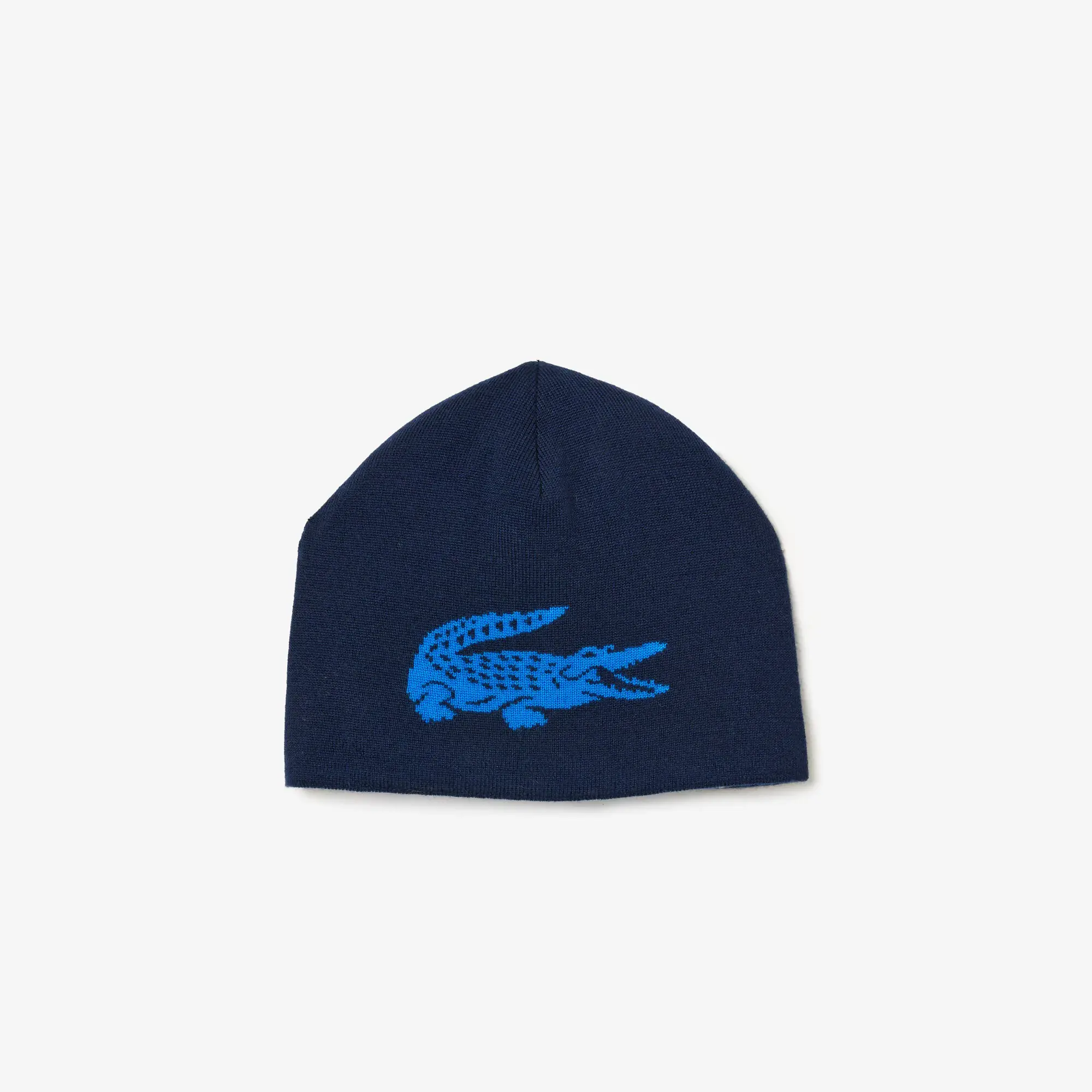 Lacoste Unisex Contrast Crocodile Reversible Beanie. 1