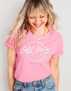 Old Navy EveryWear Logo Graphic T-Shirt for Women pink