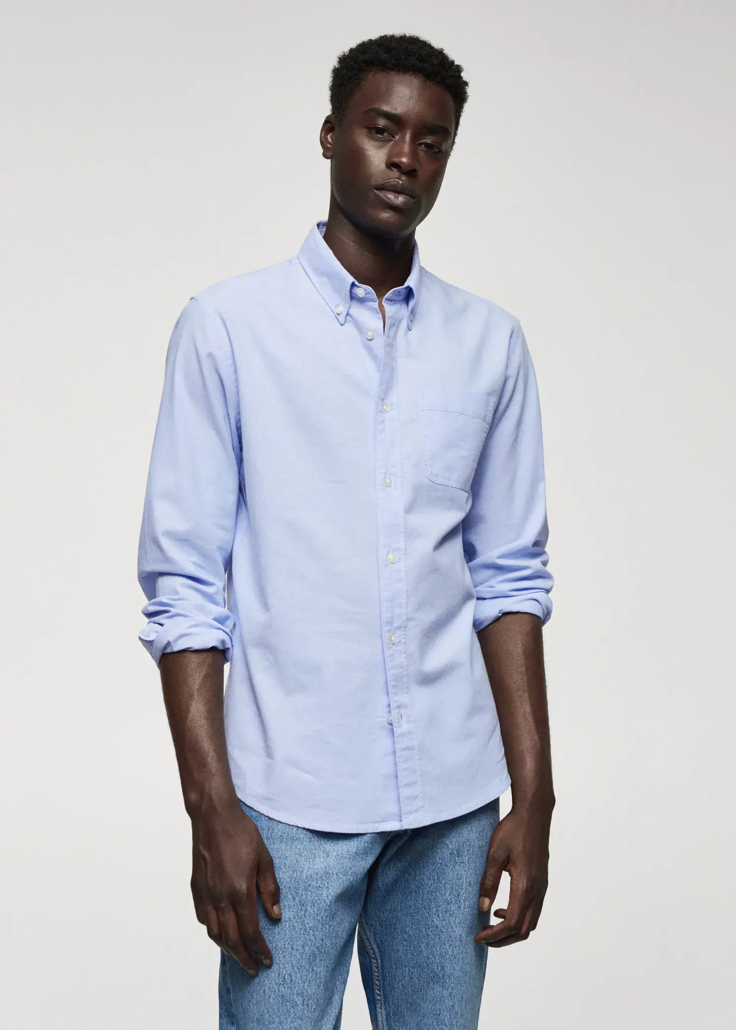 Mango Regular fit Oxford cotton shirt. 1