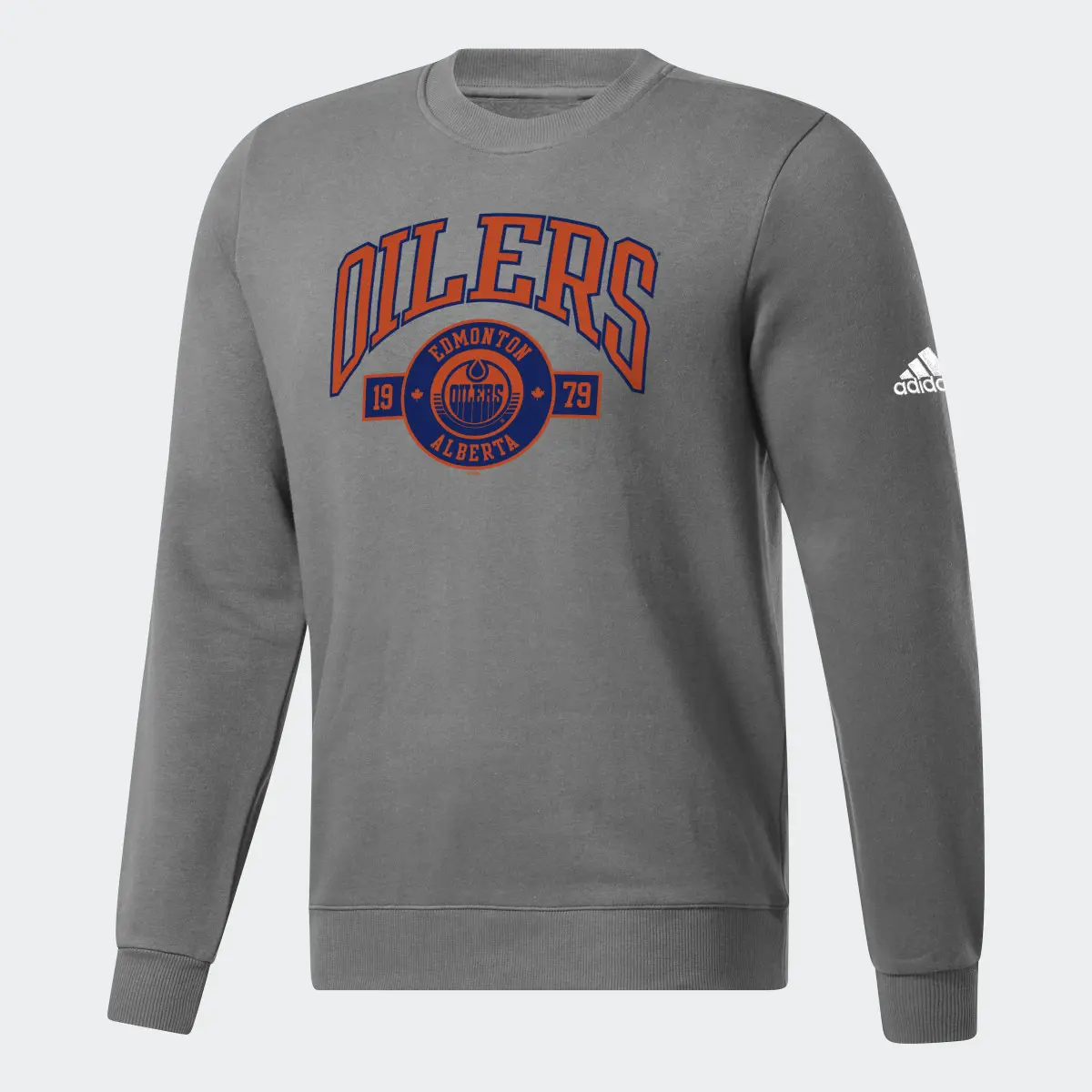 Adidas Oilers Fleece Crew Sweatshirt. 1