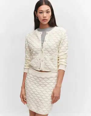 Textured knitted miniskirt