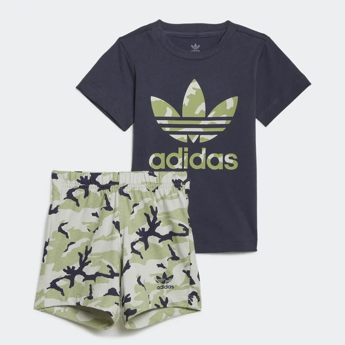 Adidas Camo Shorts and Tee Set. 1