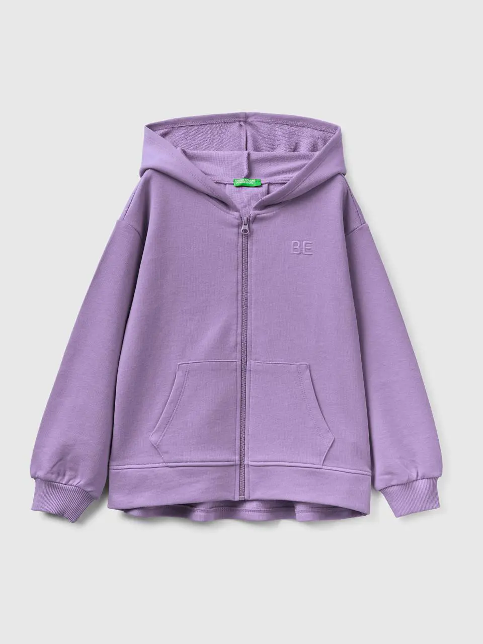 Benetton zip-up sweatshirt with "be" embroidery. 1