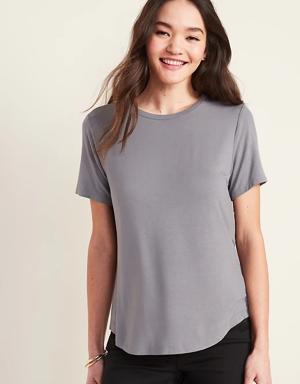 Luxe Crew-Neck T-Shirt for Women gray