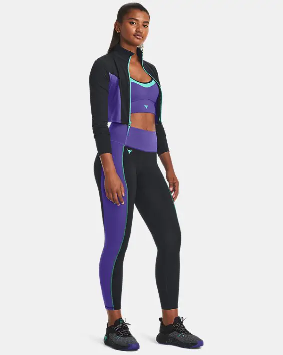 Under Armour Women's Project Rock Lets Go Crop Full-Zip. 3