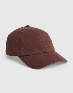 Organic Cotton Washed Baseball Hat brown