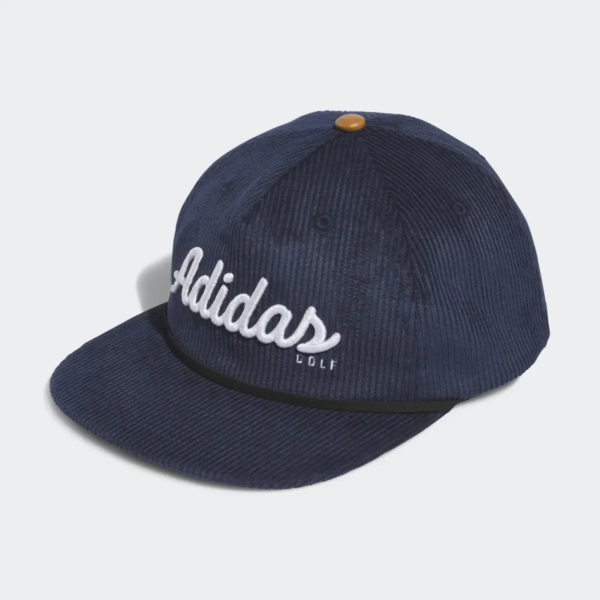 Adidas Casquette en velours côtelé à cinq panneaux et cordon en cuir. 2