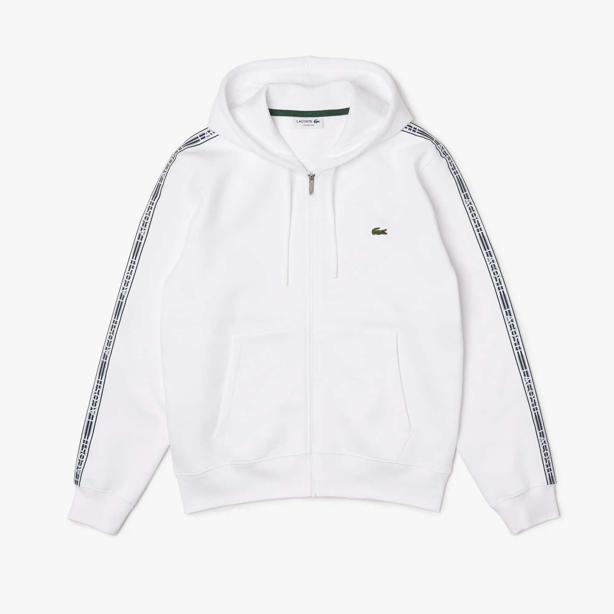 Lacoste Men’s Classic Fit Zipped Jogger Hoodie with Brand Stripes. 2