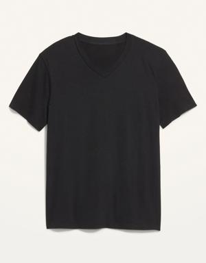 Soft-Washed V-Neck T-Shirt for Men black