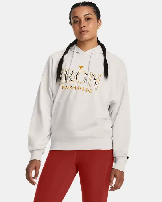 Under Armour Women's Project Rock Everyday Terry Hoodie. 1