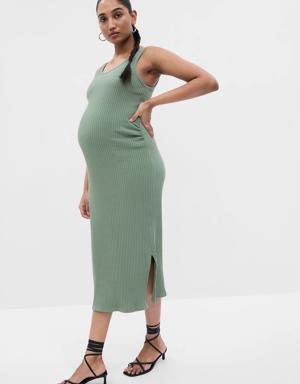 Maternity Rib Tank Dress green