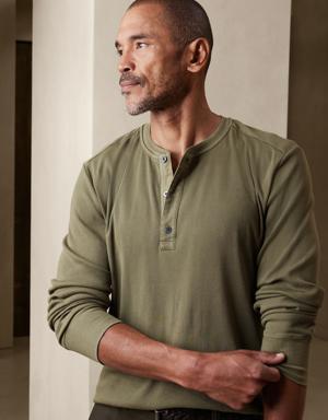 Authentic Ribbed Cotton Henley green