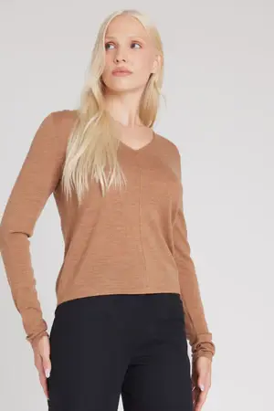 Kit And Ace Dreamy Merino V-Neck Sweater. 1