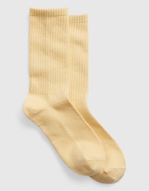 Organic Cotton Crew Socks yellow