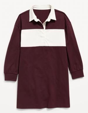 Old Navy - Puff-Sleeve Seersucker Fit & Flare Dress for Girls purple