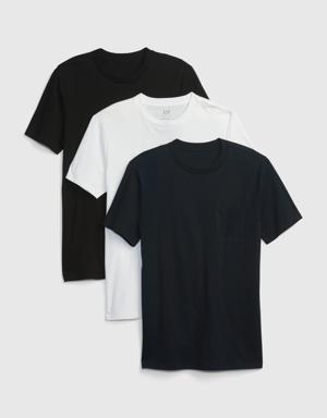 100% Organic Cotton Pocket T-Shirt (3-Pack) multi