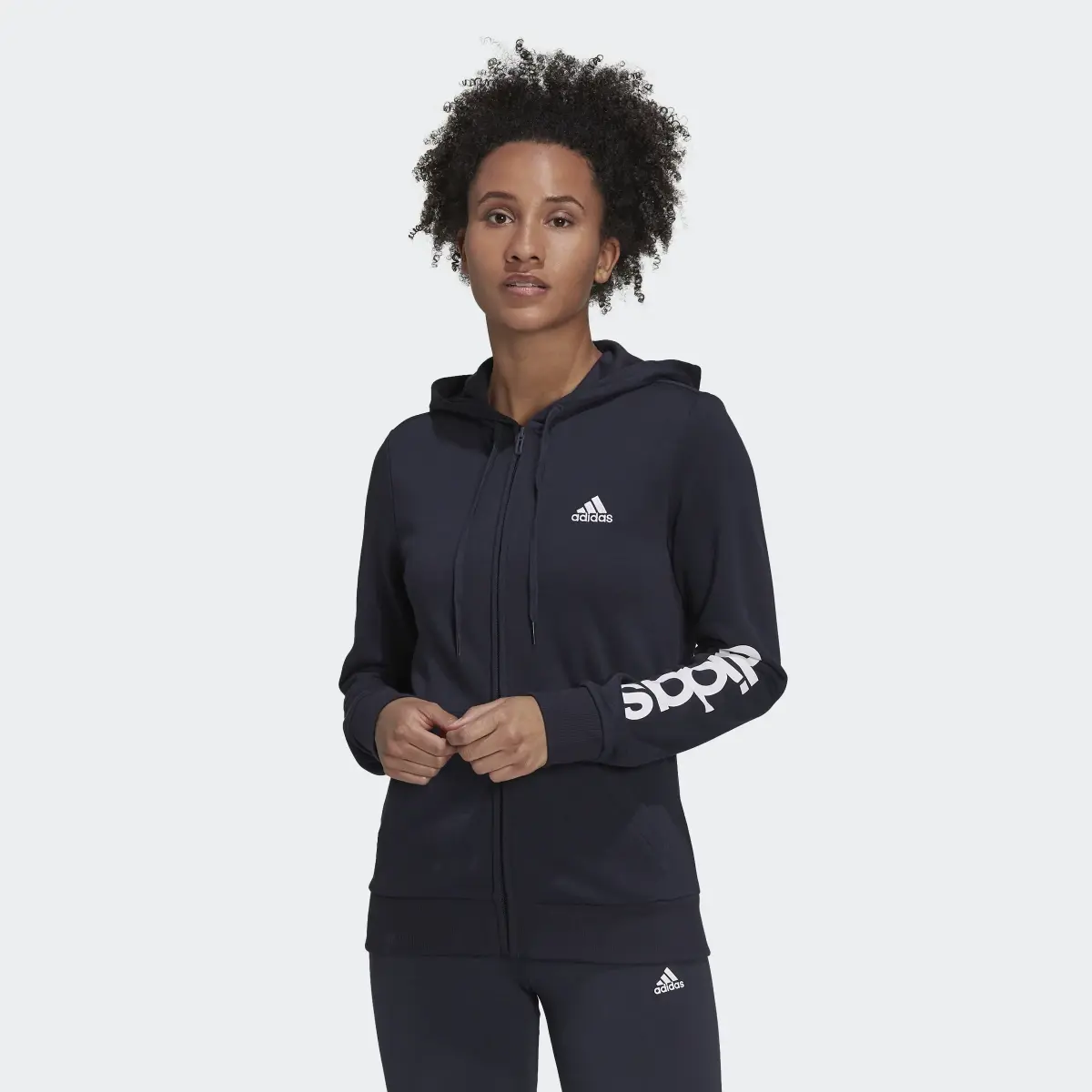 Adidas Essentials Logo Full-Zip Hoodie. 2