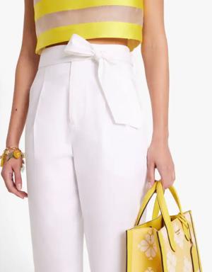 Tie-waist Poplin Pants