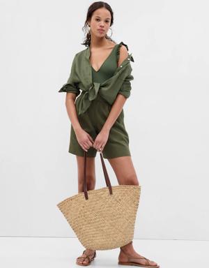 Gap Linen Boyfriend Shirt green