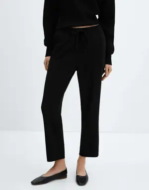 Mango Flowy straight-fit pants with bow