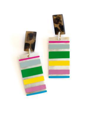 Tortoise Top Rainbow Earrings multi