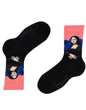 Renkli Kadın Rönesans Desenli 3 lü Çorap-4090-3K