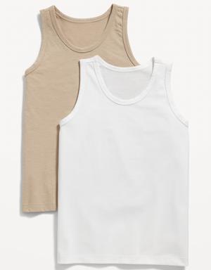 Softest Solid Tank Top 2-Pack for Boys beige