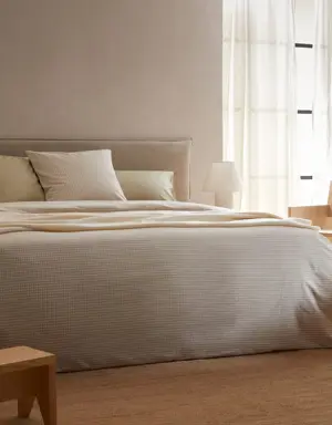 Capa de edredão de algodão com estampado vichy (cama 150 cm)